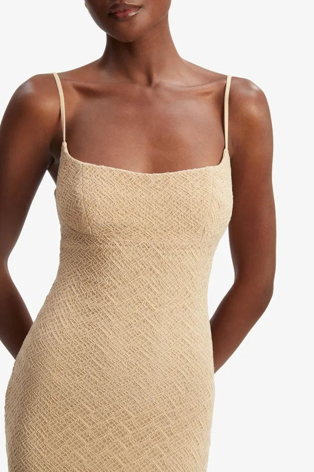 Women Bardot Day To Night Dresses Adoni Stretch Lace Midi Dress In Natural Natural Women Bardot Day To Night Dresses Adoni Stretch Lace Midi Dress In Natural Natural