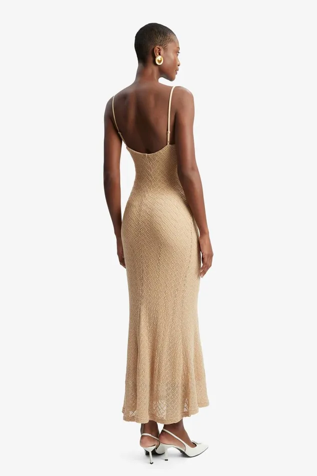 Women Bardot Day To Night Dresses Adoni Stretch Lace Midi Dress In Natural Natural Women Bardot Day To Night Dresses Adoni Stretch Lace Midi Dress In Natural Natural