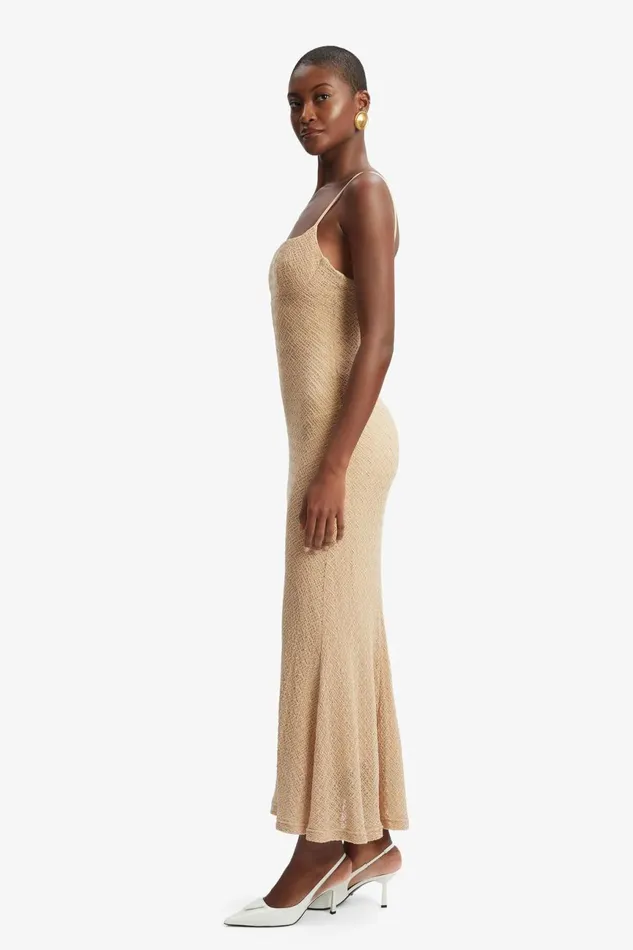 Women Bardot Day To Night Dresses Adoni Stretch Lace Midi Dress In Natural Natural Women Bardot Day To Night Dresses Adoni Stretch Lace Midi Dress In Natural Natural