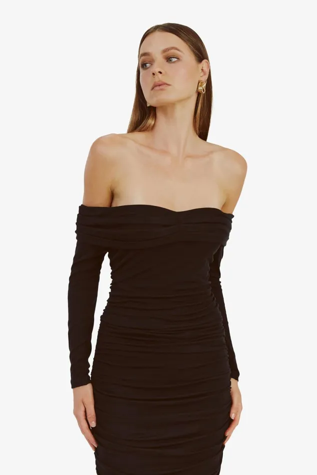Women Bardot Day To Night Dresses Arkie Knit Maxi Dress In Black Black Women Bardot Day To Night Dresses Arkie Knit Maxi Dress In Black Black