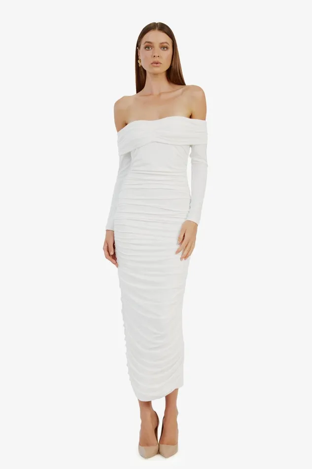 Women Bardot Day To Night Dresses Arkie Knit Maxi Dress In Ivory Ivory Women Bardot Day To Night Dresses Arkie Knit Maxi Dress In Ivory Ivory