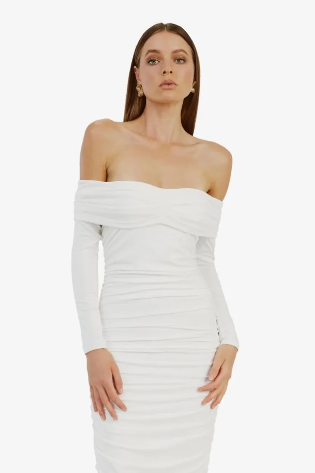 Women Bardot Day To Night Dresses Arkie Knit Maxi Dress In Ivory Ivory Women Bardot Day To Night Dresses Arkie Knit Maxi Dress In Ivory Ivory