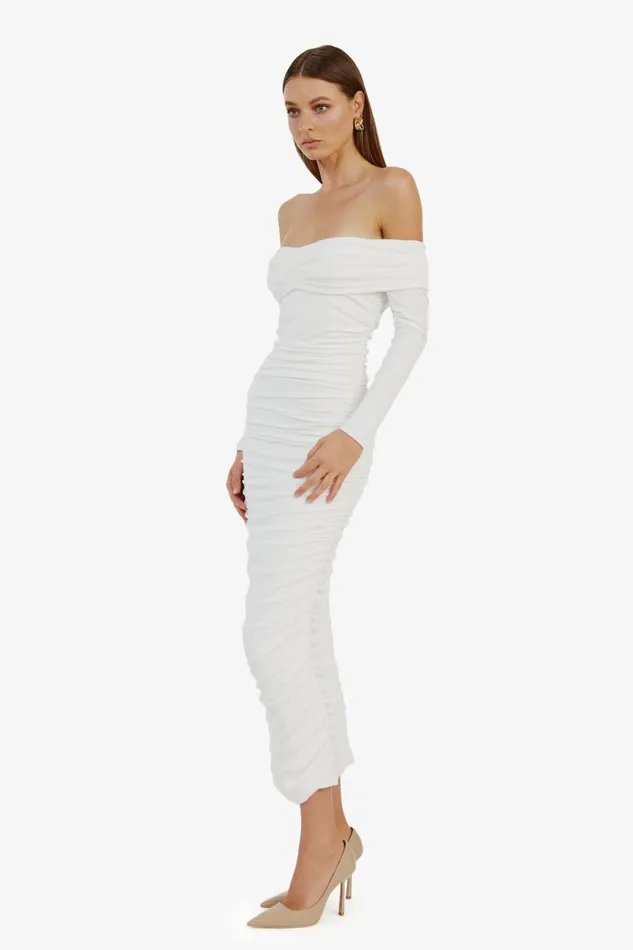 Women Bardot Day To Night Dresses Arkie Knit Maxi Dress In Ivory Ivory Women Bardot Day To Night Dresses Arkie Knit Maxi Dress In Ivory Ivory