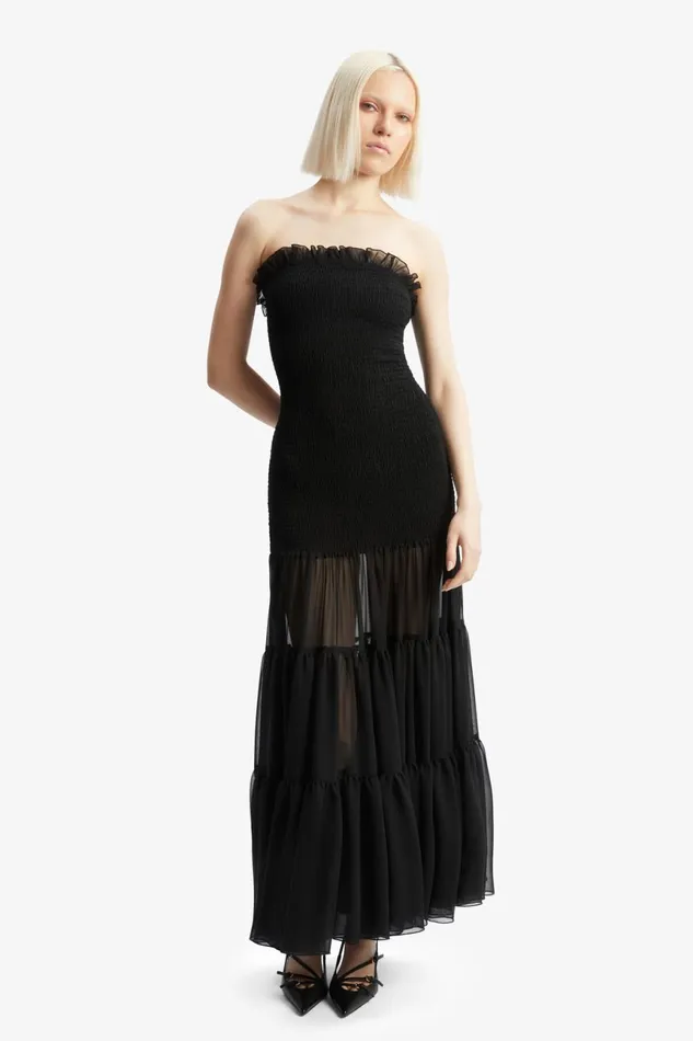 Women Bardot Day To Night Dresses Azura Strapless Maxi Dress In Black Black Women Bardot Day To Night Dresses Azura Strapless Maxi Dress In Black Black