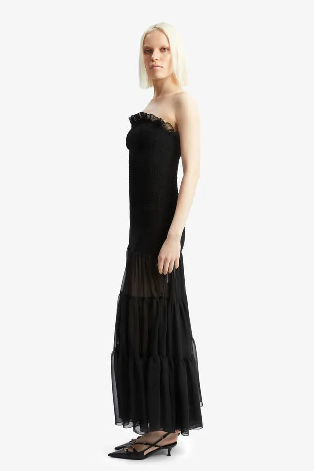 Women Bardot Day To Night Dresses Azura Strapless Maxi Dress In Black Black Women Bardot Day To Night Dresses Azura Strapless Maxi Dress In Black Black