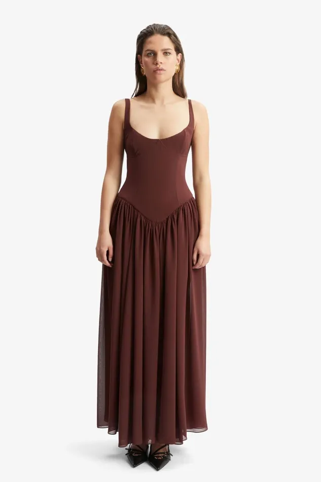 Women Bardot Day To Night Dresses Briann Maxi Dress In Chocolate Chocolate Women Bardot Day To Night Dresses Briann Maxi Dress In Chocolate Chocolate