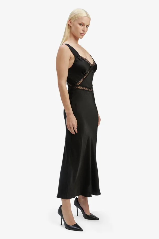 Women Bardot Day To Night Dresses Emory Lace Slip Dress In Black Black Women Bardot Day To Night Dresses Emory Lace Slip Dress In Black Black