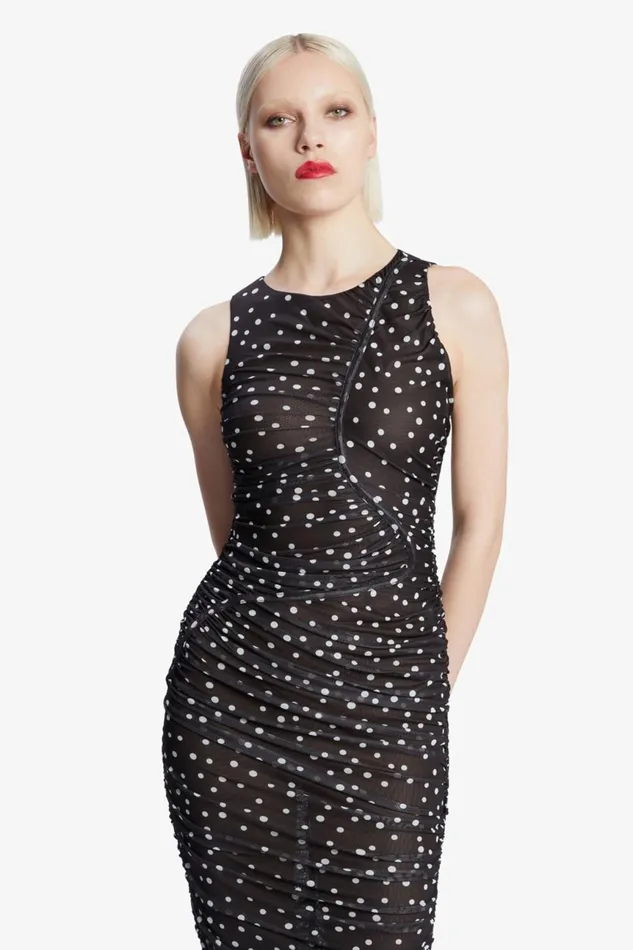 Women Bardot Day To Night Dresses Felicia Spot Mesh Midi Dress In Black Spot Black Spot Women Bardot Day To Night Dresses Felicia Spot Mesh Midi Dress In Black Spot Black Spot