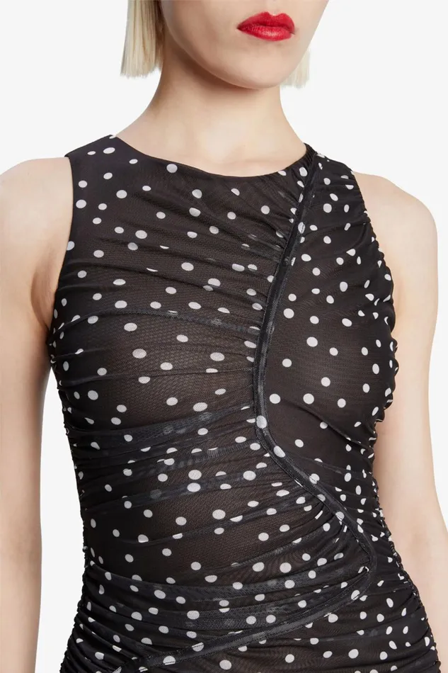 Women Bardot Day To Night Dresses Felicia Spot Mesh Midi Dress In Black Spot Black Spot Women Bardot Day To Night Dresses Felicia Spot Mesh Midi Dress In Black Spot Black Spot