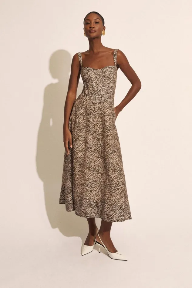 Women Bardot Day To Night Dresses Lilah Corset Midi Dress In Brown Leopard Brown Leopard Women Bardot Day To Night Dresses Lilah Corset Midi Dress In Brown Leopard Brown Leopard