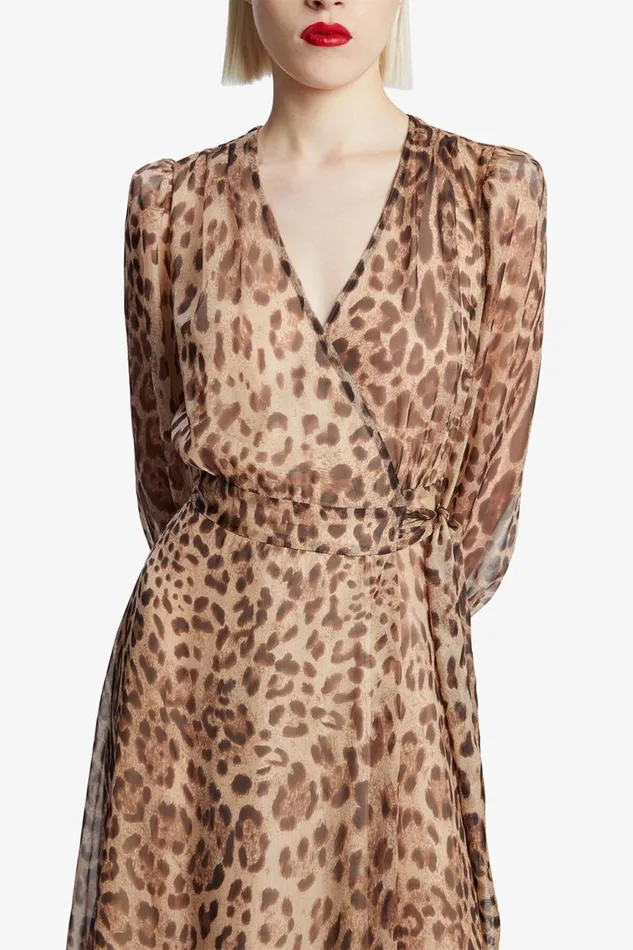 Women Bardot Day To Night Dresses Lucianna Maxi Wrap Dress In Brown Leopard Brown Leopard Women Bardot Day To Night Dresses Lucianna Maxi Wrap Dress In Brown Leopard Brown Leopard