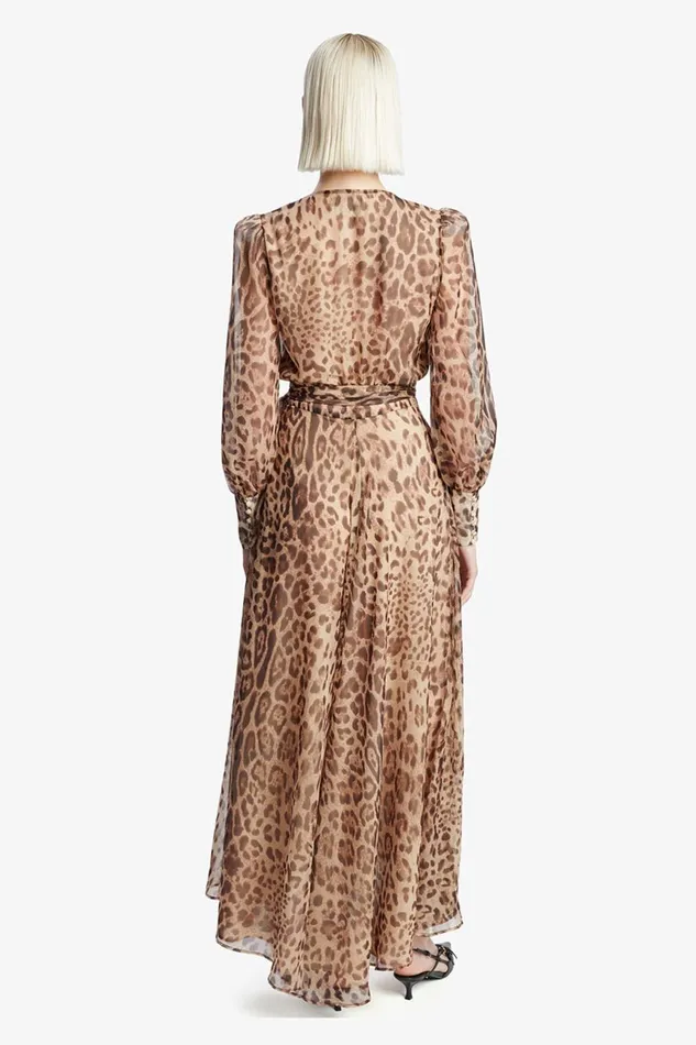 Women Bardot Day To Night Dresses Lucianna Maxi Wrap Dress In Brown Leopard Brown Leopard Women Bardot Day To Night Dresses Lucianna Maxi Wrap Dress In Brown Leopard Brown Leopard