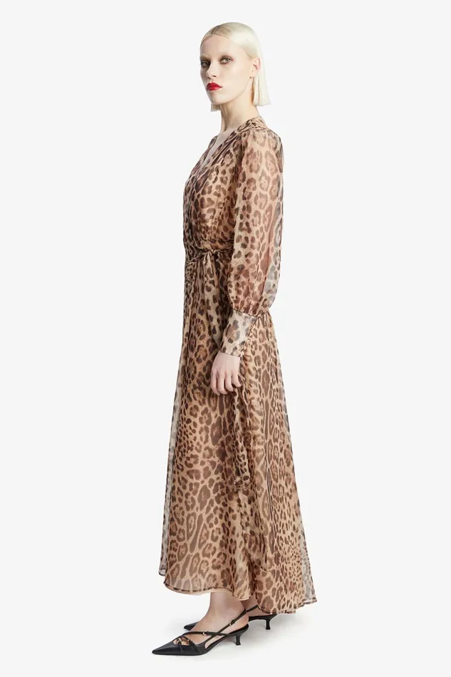 Women Bardot Day To Night Dresses Lucianna Maxi Wrap Dress In Brown Leopard Brown Leopard Women Bardot Day To Night Dresses Lucianna Maxi Wrap Dress In Brown Leopard Brown Leopard