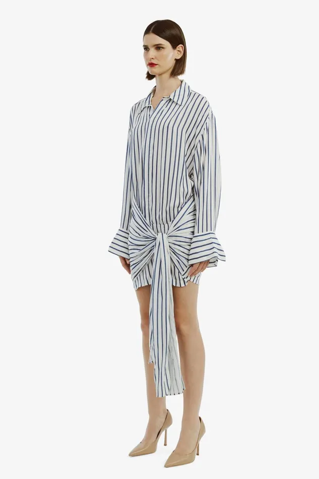 Women Bardot Day To Night Dresses Malira Shirt Dress In Navywhite Navywhite Women Bardot Day To Night Dresses Malira Shirt Dress In Navywhite Navywhite