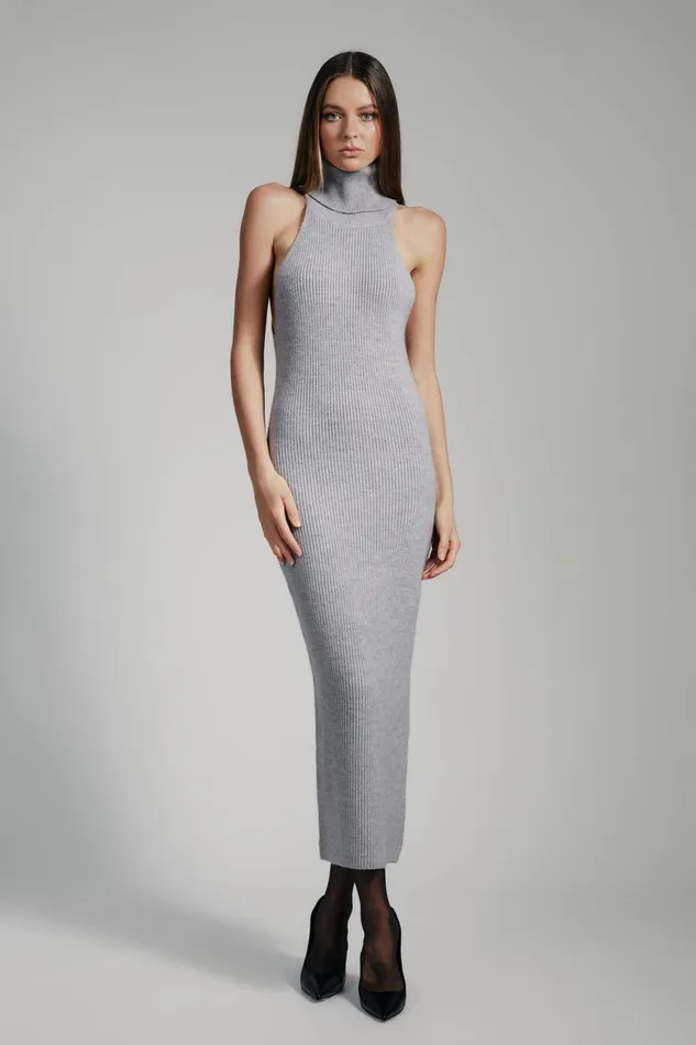 Women Bardot Day To Night Dresses Mariano Knit Maxi Dress In Grey Grey