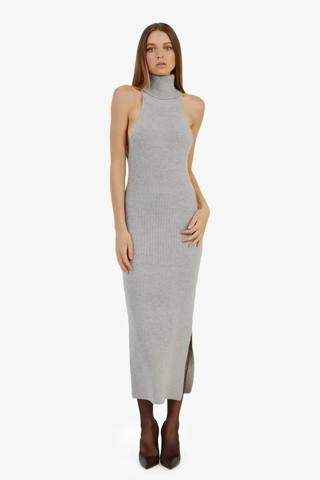 Women Bardot Day To Night Dresses Mariano Knit Maxi Dress In Grey Grey Women Bardot Day To Night Dresses Mariano Knit Maxi Dress In Grey Grey