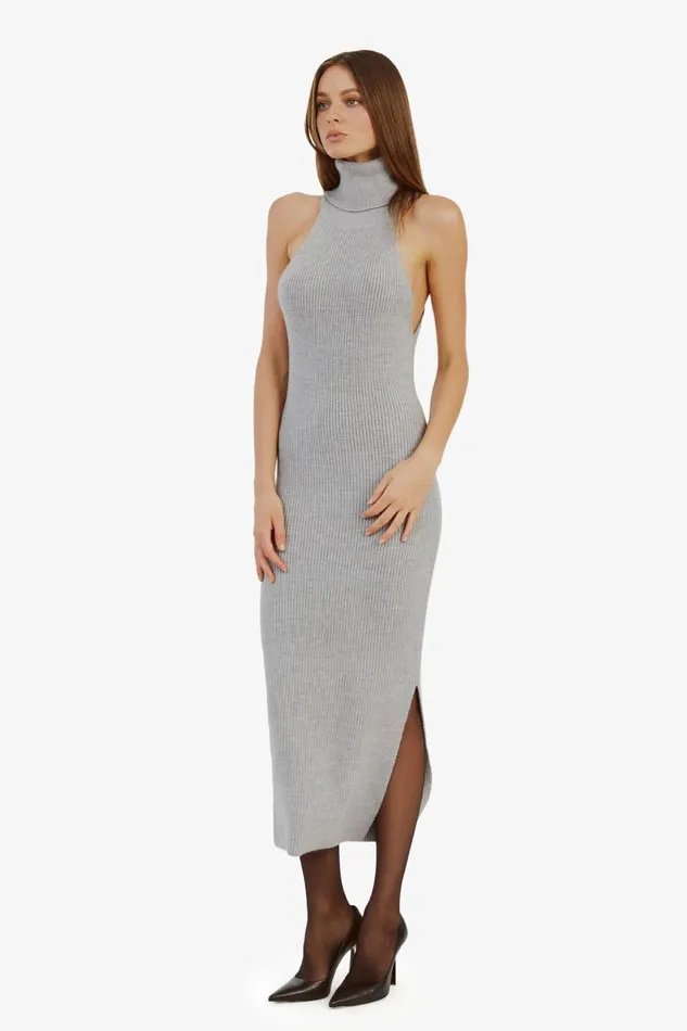 Women Bardot Day To Night Dresses Mariano Knit Maxi Dress In Grey Grey Women Bardot Day To Night Dresses Mariano Knit Maxi Dress In Grey Grey