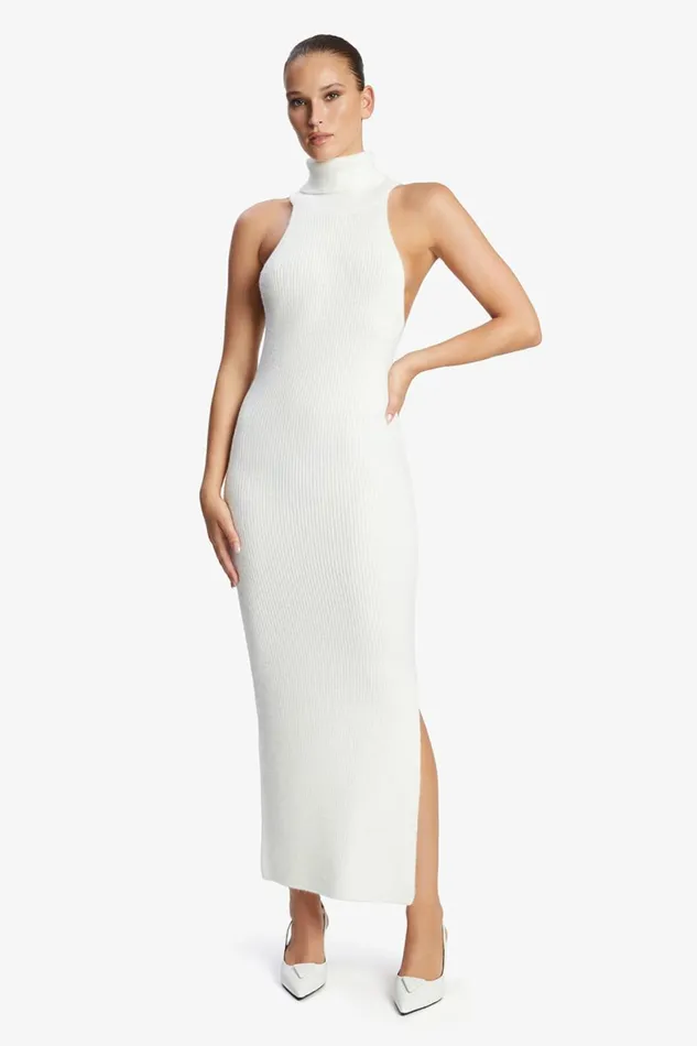 Women Bardot Day To Night Dresses Mariano Knit Maxi Dress In Orchid White Orchid White Women Bardot Day To Night Dresses Mariano Knit Maxi Dress In Orchid White Orchid White