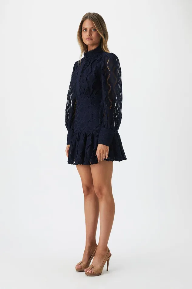 Women Bardot Day To Night Dresses Remy Lace Dress In Navy Navy Women Bardot Day To Night Dresses Remy Lace Dress In Navy Navy