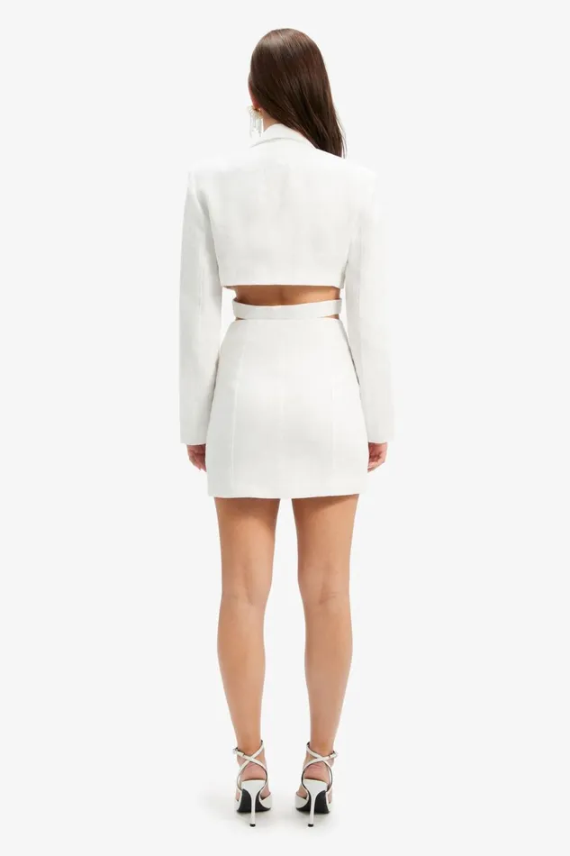 Women Bardot Day To Night Dresses Tribeca Linen Blazer Dress In Ivory Ivory Women Bardot Day To Night Dresses Tribeca Linen Blazer Dress In Ivory Ivory