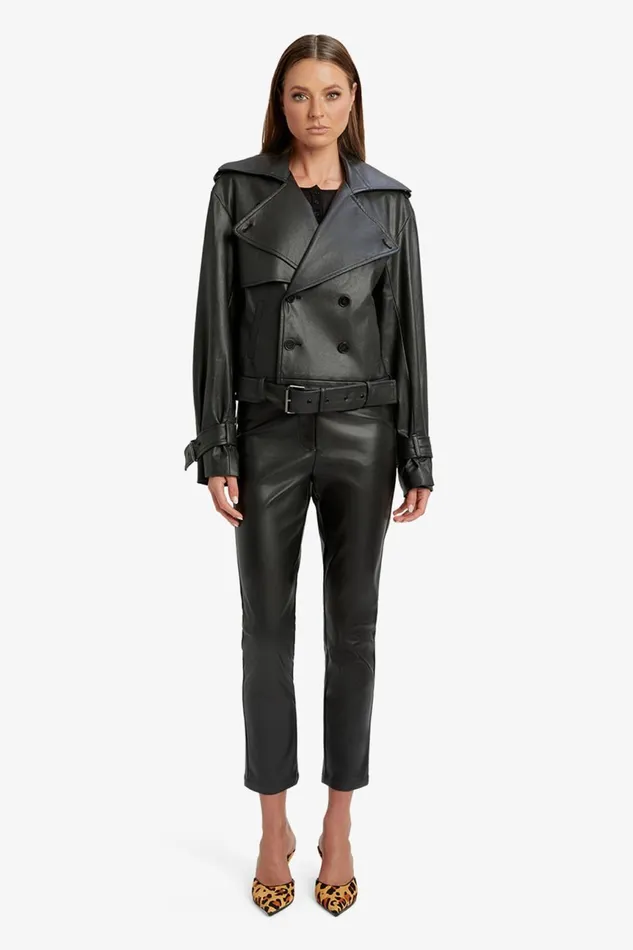 Women Bardot Jackets Double Breasted Biker Jacket In Black Black Women Bardot Jackets Double Breasted Biker Jacket In Black Black