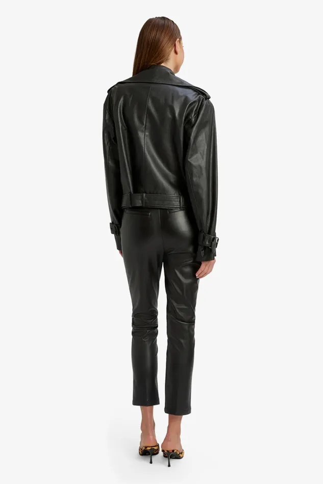 Women Bardot Jackets Double Breasted Biker Jacket In Black Black Women Bardot Jackets Double Breasted Biker Jacket In Black Black