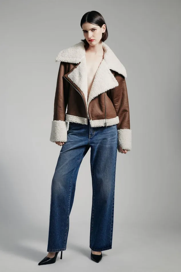 Women Bardot Jackets Finn Vegan Leather Jacket In Chocolate Chocolate