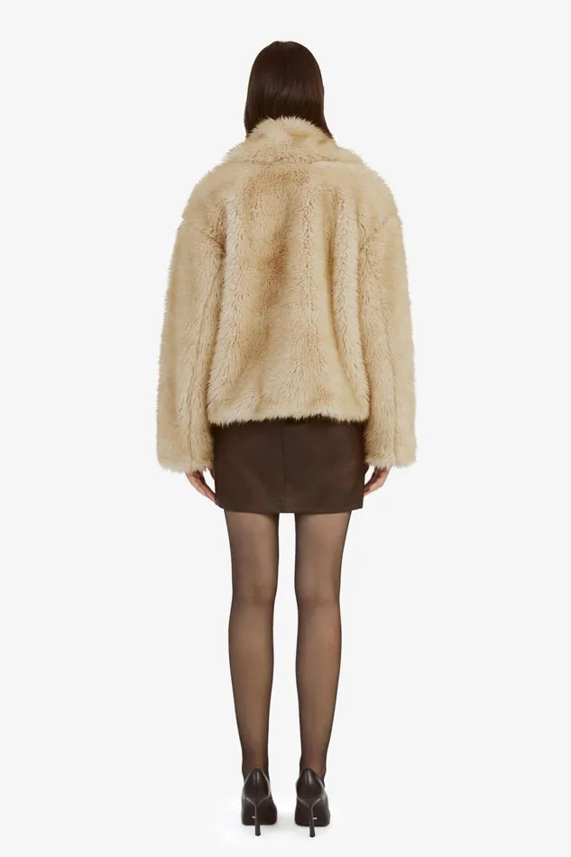 Women Bardot Jackets Sarissa Faux Fur Jacket In Oatmeal Oatmeal