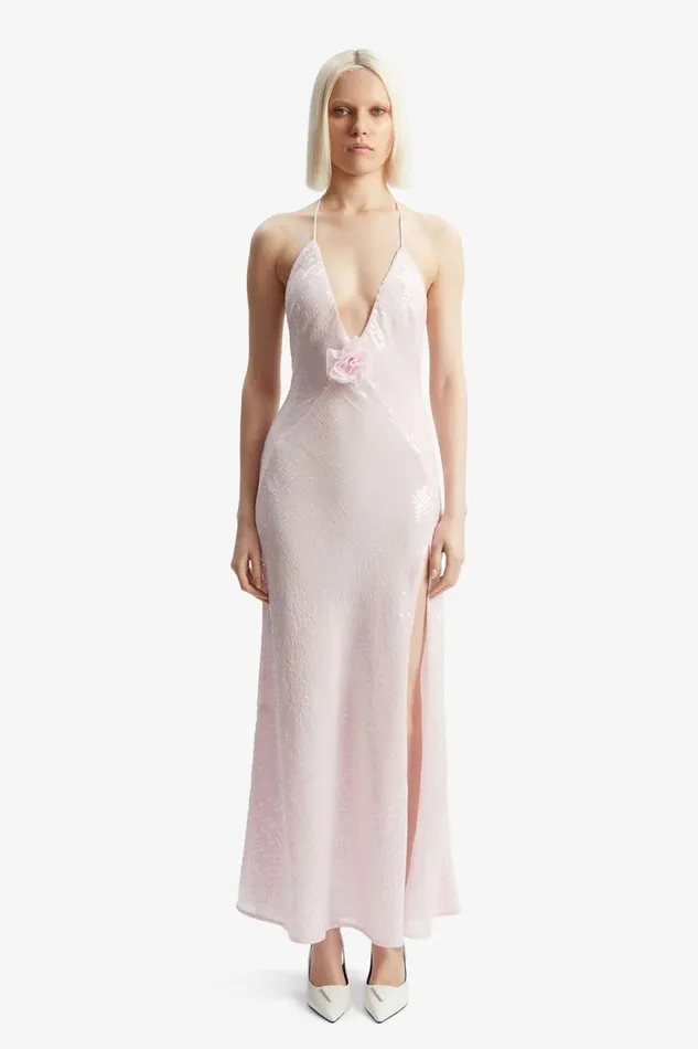Women Bardot Occasion Dresses Aradia Sequin Halter Dress In Light Pink Light Pink Women Bardot Occasion Dresses Aradia Sequin Halter Dress In Light Pink Light Pink