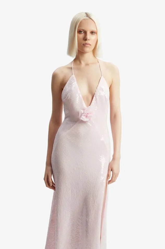 Women Bardot Occasion Dresses Aradia Sequin Halter Dress In Light Pink Light Pink Women Bardot Occasion Dresses Aradia Sequin Halter Dress In Light Pink Light Pink