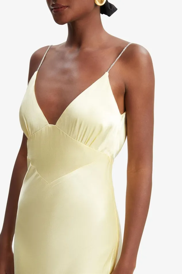 Women Bardot Occasion Dresses Capri Diamonte Slip Dress In Canary Yellow Canary Yellow Women Bardot Occasion Dresses Capri Diamonte Slip Dress In Canary Yellow Canary Yellow