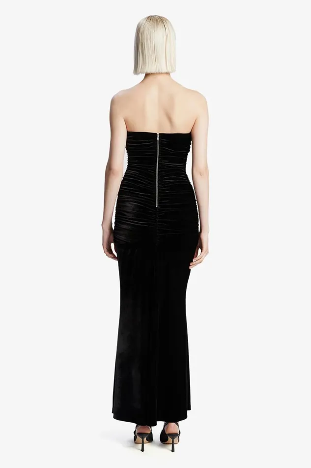 Women Bardot Occasion Dresses Elvira Velvet Maxi Dress In Black Black Women Bardot Occasion Dresses Elvira Velvet Maxi Dress In Black Black