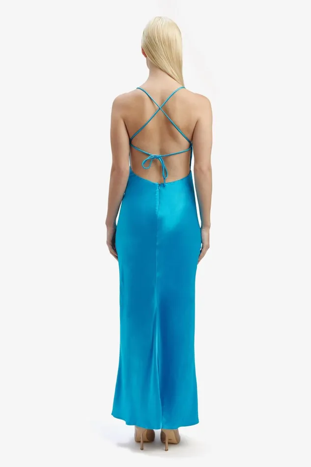 Women Bardot Occasion Dresses Madelyn Midi Slip Dress In Marine Marine Women Bardot Occasion Dresses Madelyn Midi Slip Dress In Marine Marine