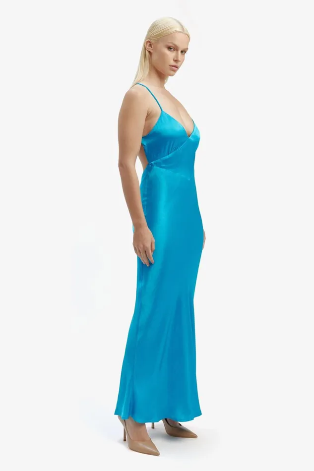 Women Bardot Occasion Dresses Madelyn Midi Slip Dress In Marine Marine Women Bardot Occasion Dresses Madelyn Midi Slip Dress In Marine Marine