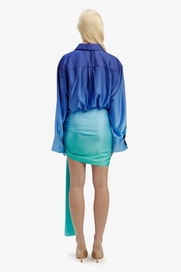 Women Bardot Occasion Dresses Malira Ombre Shirt Dress In Bluegreen Bluegreen Women Bardot Occasion Dresses Malira Ombre Shirt Dress In Bluegreen Bluegreen