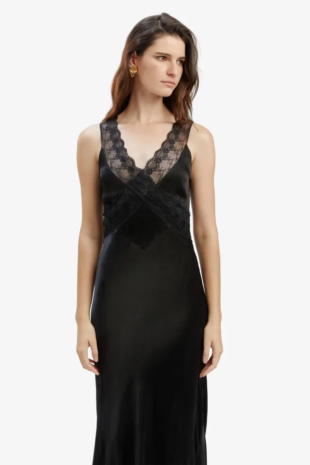 Women Bardot Occasion Dresses Mendez Slip Dress In Black Black Women Bardot Occasion Dresses Mendez Slip Dress In Black Black