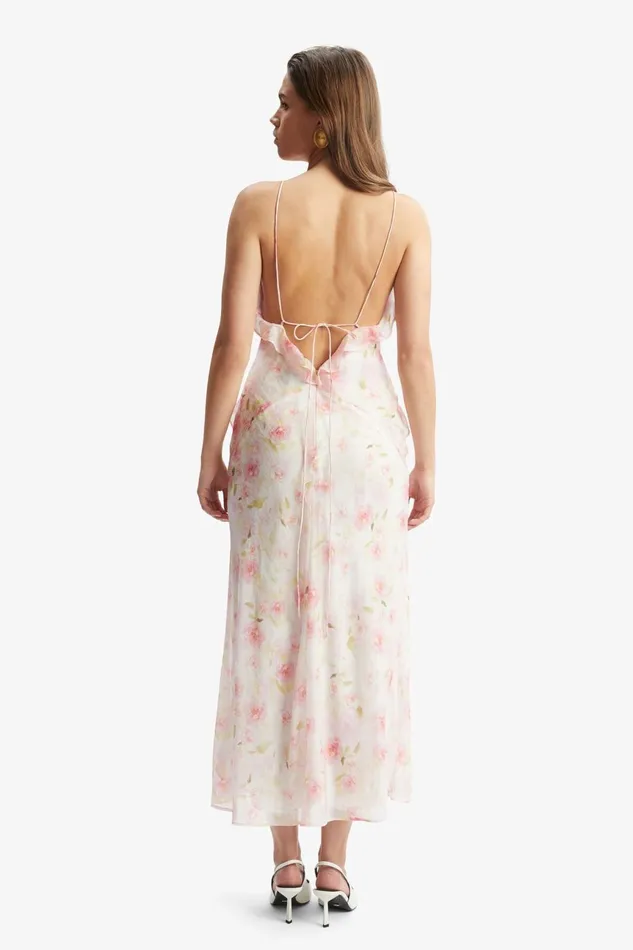 Women Bardot Occasion Dresses Olea Floral Maxi Dress In Pink Flora Pink Flora Women Bardot Occasion Dresses Olea Floral Maxi Dress In Pink Flora Pink Flora