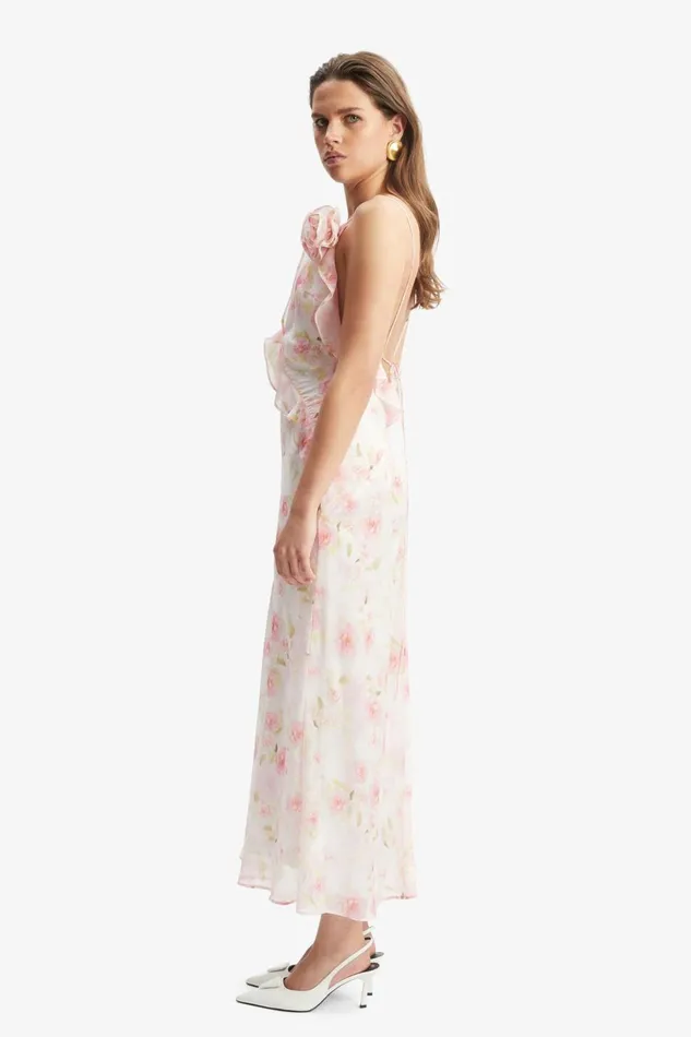 Women Bardot Occasion Dresses Olea Floral Maxi Dress In Pink Flora Pink Flora Women Bardot Occasion Dresses Olea Floral Maxi Dress In Pink Flora Pink Flora