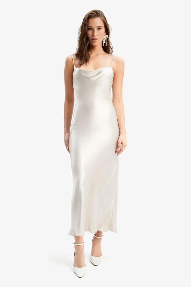 Women Bardot Occasion Dresses Trina Slip Dress In Oyster Oyster Women Bardot Occasion Dresses Trina Slip Dress In Oyster Oyster