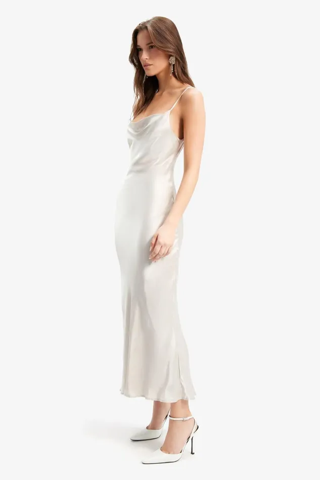 Women Bardot Occasion Dresses Trina Slip Dress In Oyster Oyster Women Bardot Occasion Dresses Trina Slip Dress In Oyster Oyster