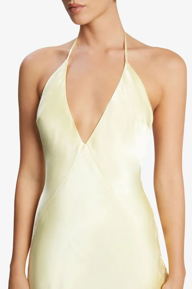 Women Bardot Occasion Dresses Yve Halter Dress In Canary Yellow Canary Yellow Women Bardot Occasion Dresses Yve Halter Dress In Canary Yellow Canary Yellow