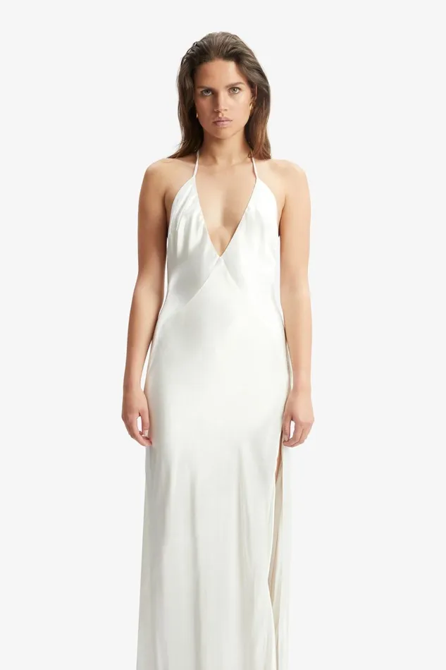 Women Bardot Occasion Dresses Yve Halter Dress In Orchid White Orchid White Women Bardot Occasion Dresses Yve Halter Dress In Orchid White Orchid White