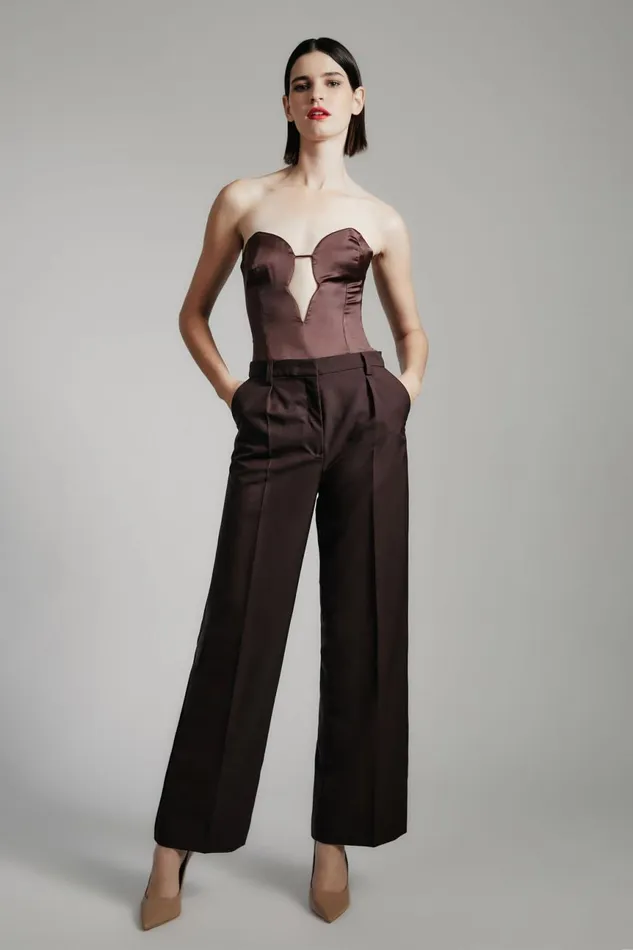 Women Bardot Pants Callista Pant In Dark Chocolate Dark Chocolate