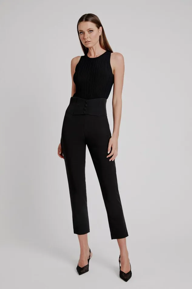 Women Bardot Pants Corset Pant In Black Black