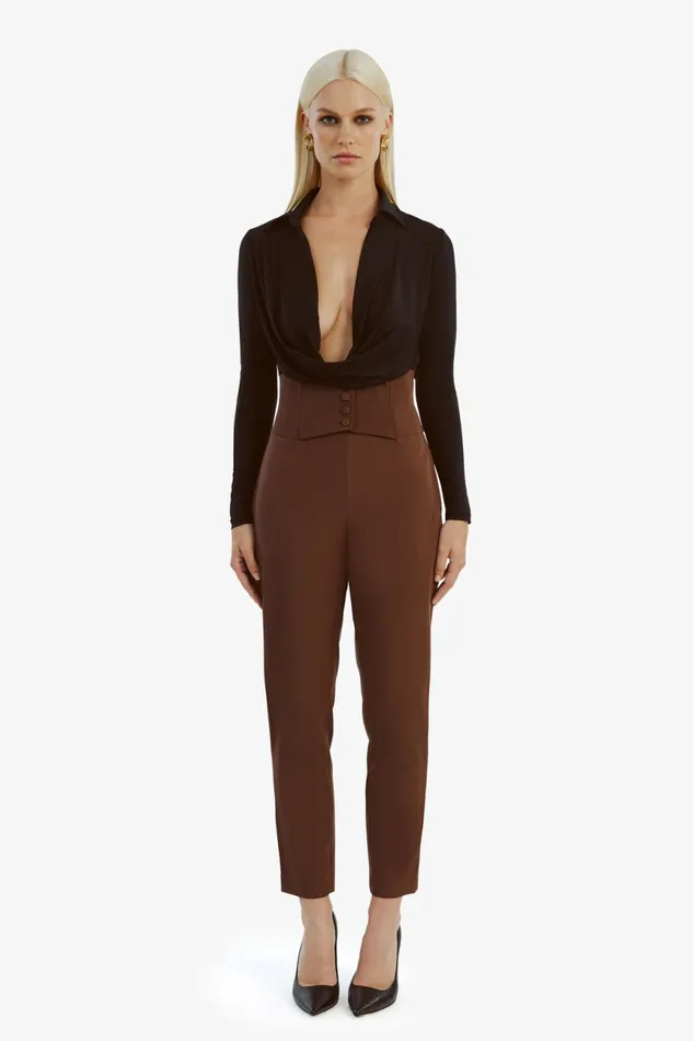 Women Bardot Pants Corset Pant In Chocolate Chocolate Women Bardot Pants Corset Pant In Chocolate Chocolate