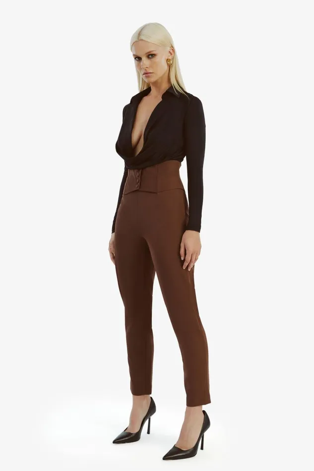 Women Bardot Pants Corset Pant In Chocolate Chocolate Women Bardot Pants Corset Pant In Chocolate Chocolate