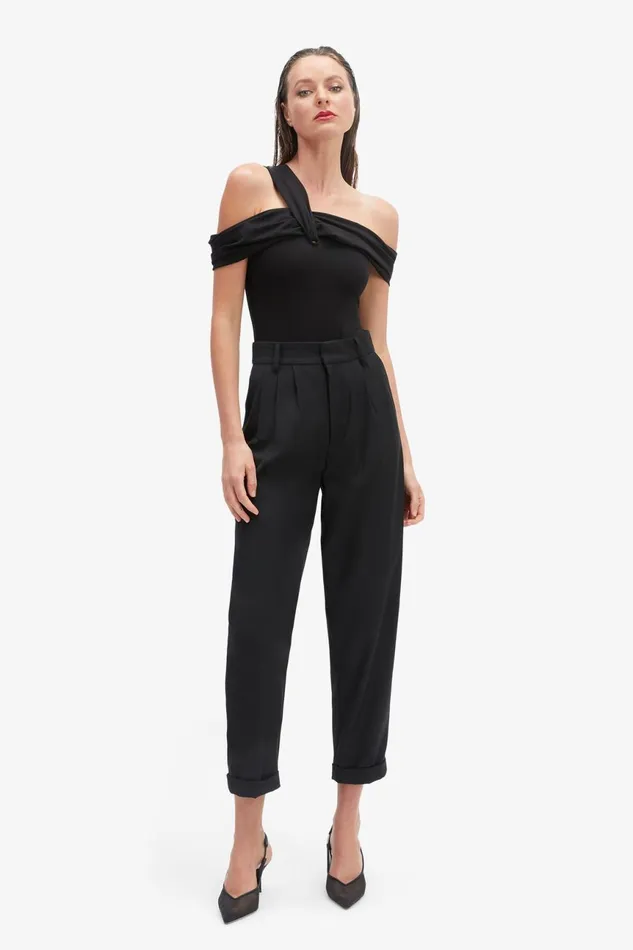 Women Bardot Pants Elandra Wide Pant In Black Black Women Bardot Pants Elandra Wide Pant In Black Black