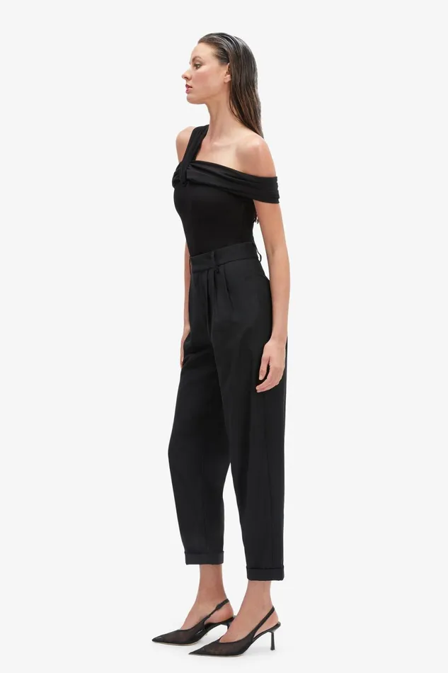 Women Bardot Pants Elandra Wide Pant In Black Black Women Bardot Pants Elandra Wide Pant In Black Black