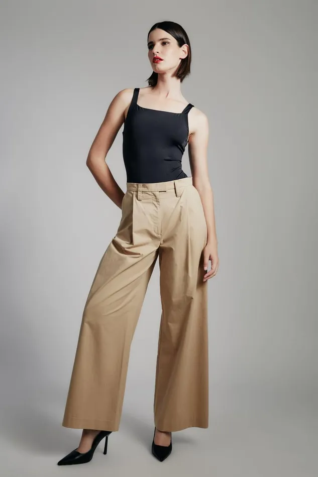 Women Bardot Pants Faith Relaxed Pant In Beige Beige