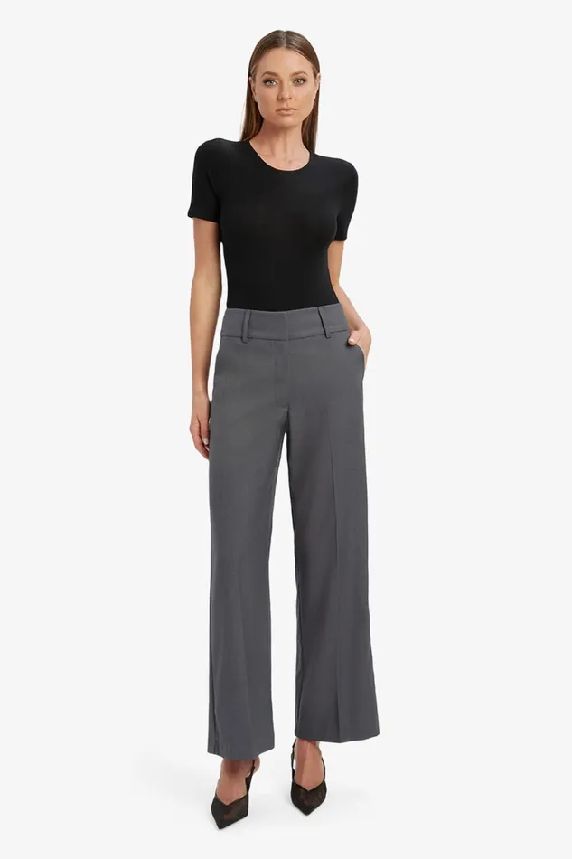 Women Bardot Pants Maika Straight Leg Pant In Dark Grey Dark Grey Women Bardot Pants Maika Straight Leg Pant In Dark Grey Dark Grey